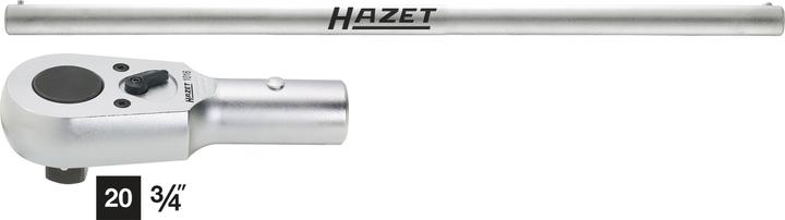 Produktbild HAZET Umschalt-Knarrenkopf ∙ mit Drehstange 1016/2 ∙ Vierkant 20 mm (3/4 Zoll) ∙ Anzahl Werkzeuge: … (3/4")