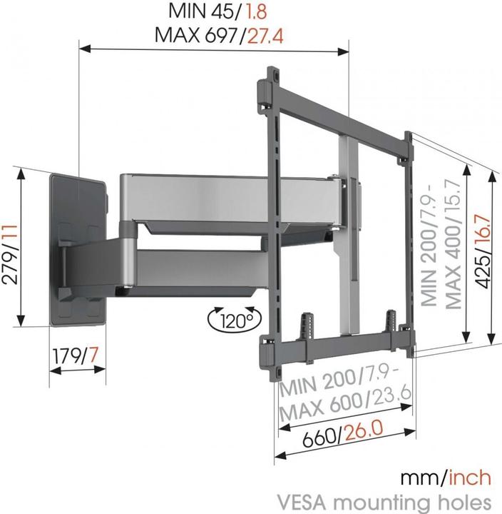 Immagine prodotto Vogels TVM 5855 (Muro, 100", 75 kg)