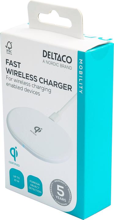Actual product image Deltaco Bevielis kroviklis,, USB-C, Qi, baltas QI-1039 / 1902335 (10 W)