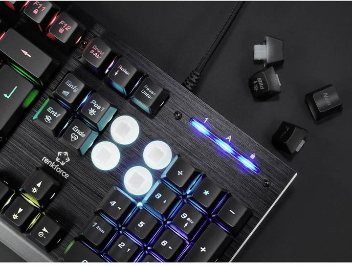 Actual product image Renkforce RGB Wired USB Gaming Keyboard (DE, Cable)