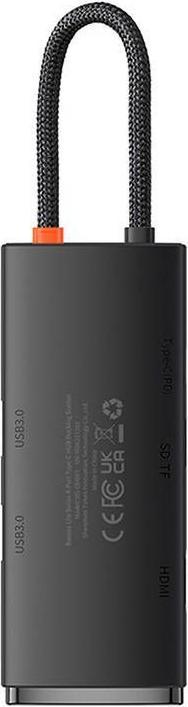Actual product image Baseus Hub OS Lite 6-Port (Type-C to HDMI+USB3.0*2+PD+SD/TF) (black) (USB-C, 6 Ports)