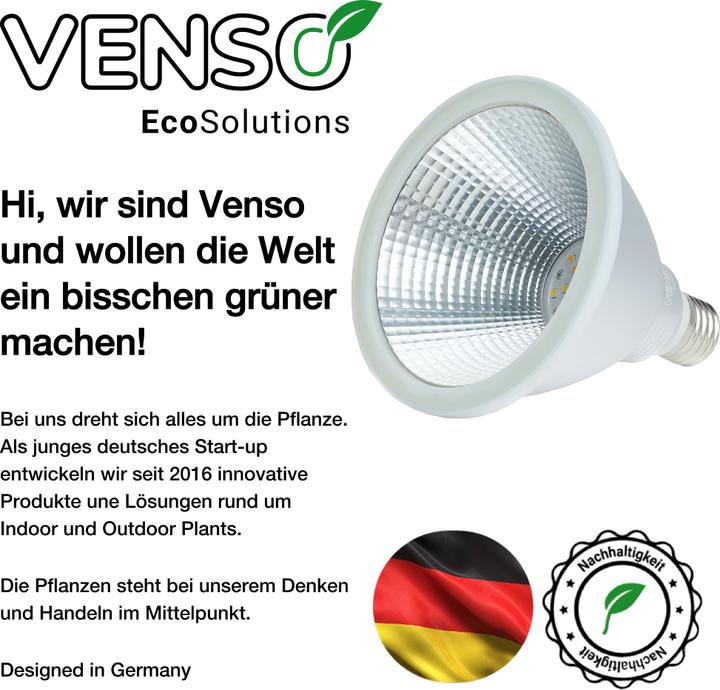 Actual product image Venso EcoSolutions E27 "Cultura" plant lamp 15W 60 °, improved photosynthesis and higher chlorophyll (LED)