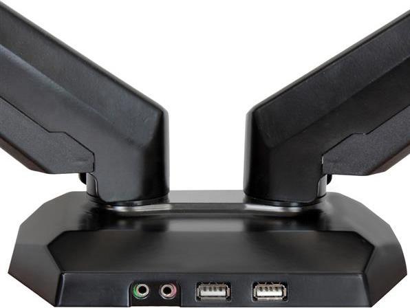 Produktbild StarTech Dual Monitor Halterung mit eingebautem 2 Port USB und Audio Passthrough (Tisch, 30")