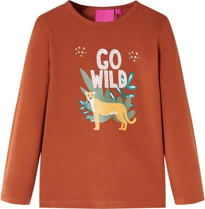 VidaXL Kinder-Langarmshirt Cognac 140,Material: 95 % Baumwolle. 5 (140)