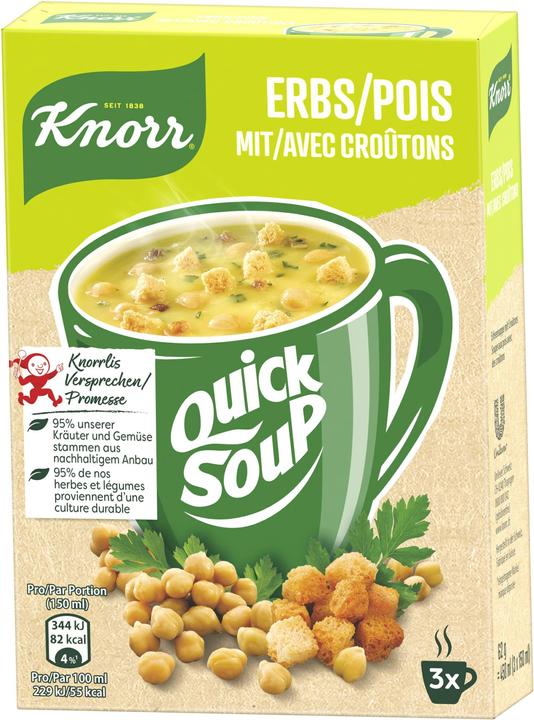 Petits pois avec croûtons