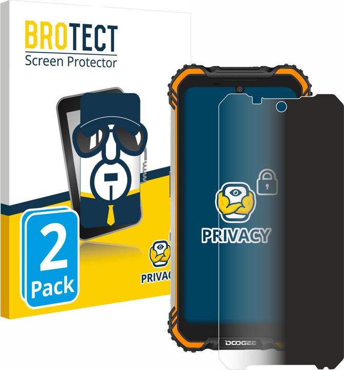 Produktbild BROTECT Sichtschutzfolie Anti-Spy Privacy Folie Blaulicht-Schutz (2 Stück, Doogee S58 Pro)