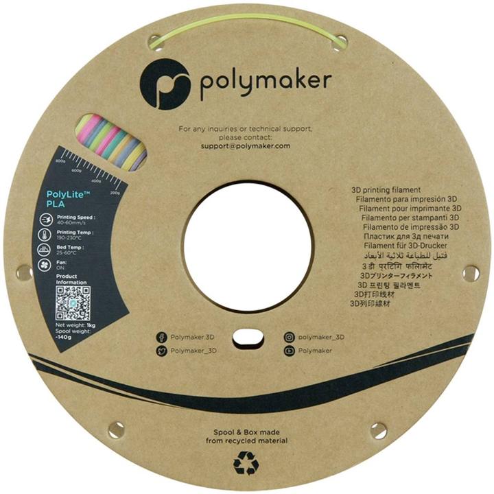 Immagine prodotto Polymaker PA09001 Filamento luminoso PLA fotoluminescente 1,75 mm 1000g arcobaleno luminoso PolyLite™ 1pc. (PLA, 1.75 mm, 1000 g, Multicolore)