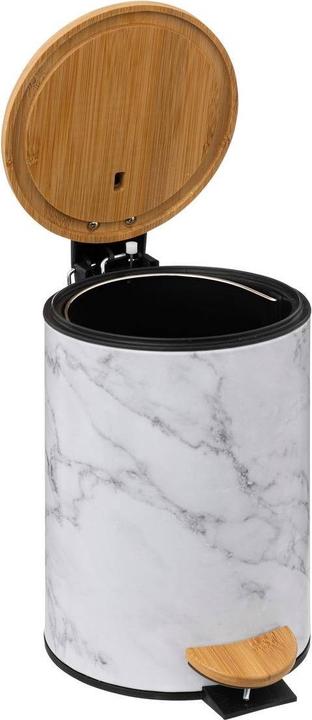 Image du produit JTI Poubelle à pédale de salle de bains - imitation marbre (3 l)