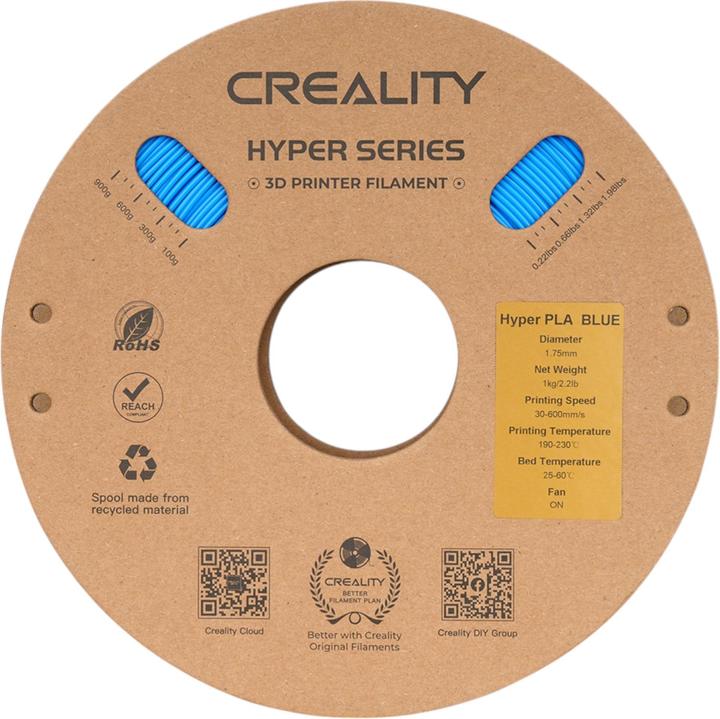 Image du produit Creality Hyper Vitesse (PLA, 1.75 mm, 1000 g, Bleu)