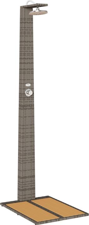 VidaXL Garden Shower Grey 60X80X214 Cm Poly Rattan