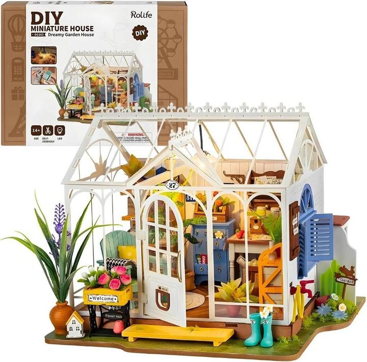 Actual product image Robotime Dreamy Garden House' model kit