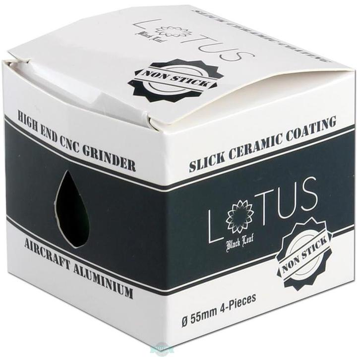 Actual product image Black Leaf Lotus Grinder Ceramic CNC 4-piece with sieve