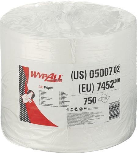 Actual product image Wypall Wipe L40 7452 L315xW310approx. mm white 1-ply (750 x)