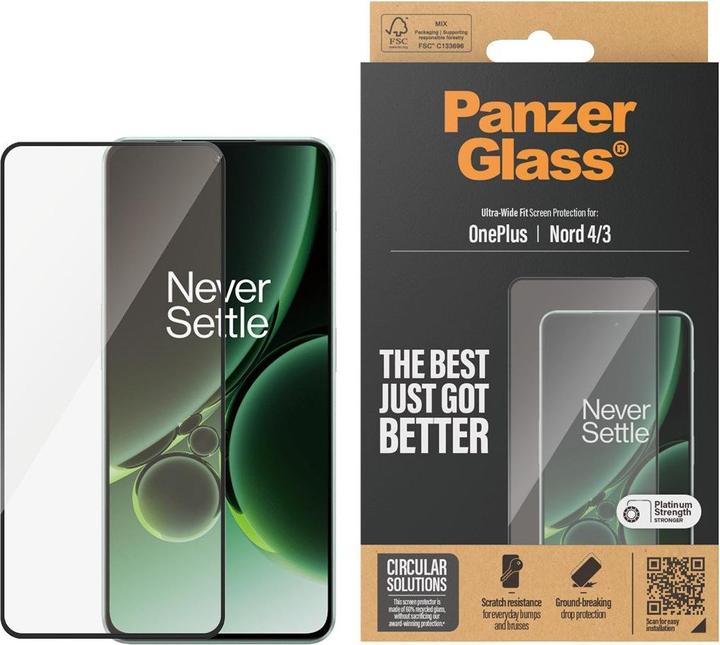 Produktbild PanzerGlass Screen Protector OnePlus Nord 4 | 3 | Ultra-Wide Fit (1 Stück, OnePlus Nord 3, OnePlus Nord 4)