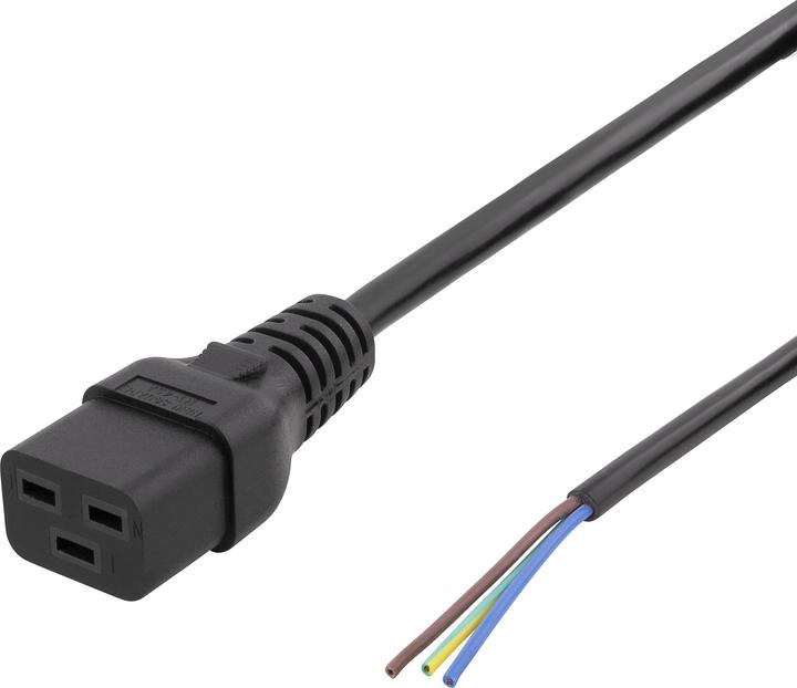 Immagine prodotto Deltaco Cavo di alimentazione da C19 a terminale aperto 2 m IEC C19 10A nero (2 m)