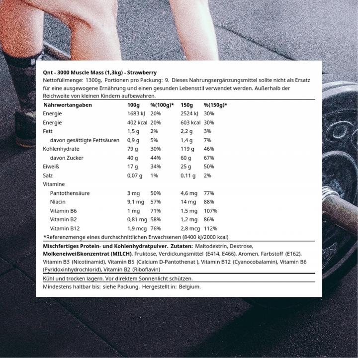 Actual product image QNT 3000 Muscle Mass Gainer 1.3kg (Cutter, 1 pcs., 1300 g)