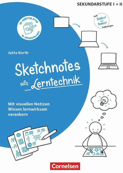 Produktbild Sketchnotes, Sketchnotes als Lerntechnik, Mit visuellen Notizen Wissen lernwirksam verankern, Buch (Deutsch, Jutta Korth, 2023)