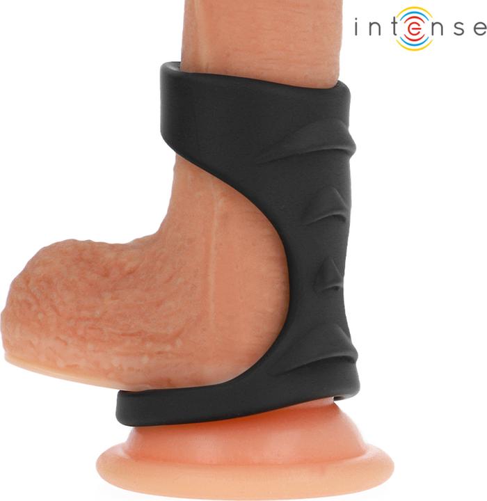 Image du produit Intense Theo Doppelter Penisring Aus Silikon Schwarz Modell 3 (11 cm)