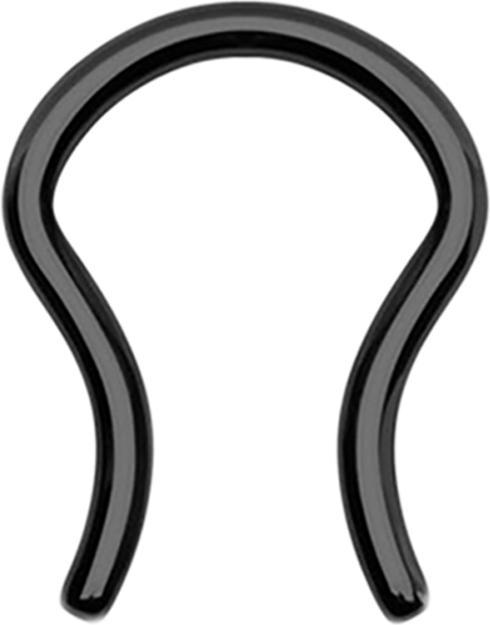 Star Piercing Septum Ring schwarz mit Titanium Beschichtung (ohne Messing, Chirurgenstahl 316L)