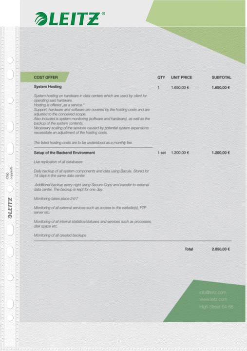 Actual product image Leitz Standard brochure cover (A4, 100 x)