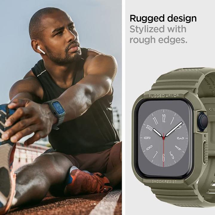 Produktbild Spigen RUGGED ARMOR?PRO? APPLE WATCH 4 / 5 / 6 / 7 / 8 / SE (44 / 45 MM) VINTAGE KHAKI (44 mm, 45 mm, Thermoplastisches Polyurethan (TPU))