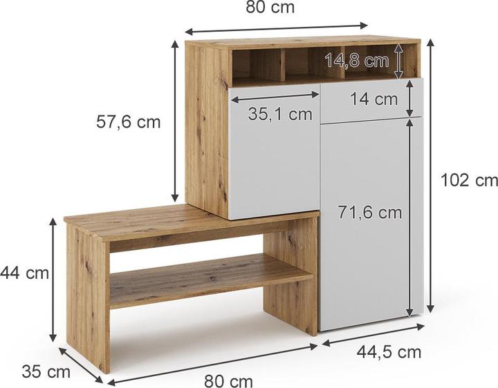 Actual product image Vicco Selena (125 x 35 x 102 cm)