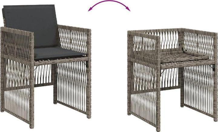 Image du produit VidaXL Salon de jardin 17 pièces avec coussins Gris Poly Rattan (330 cm)