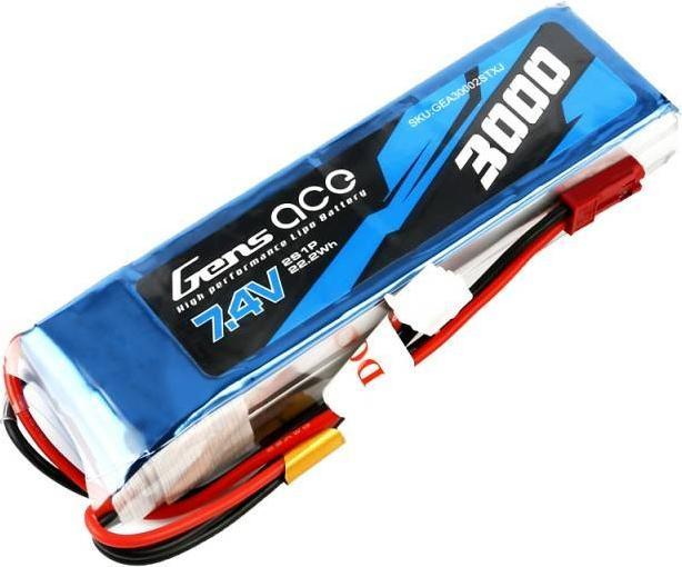 Image du produit Gens Ace Batterie LiPo 3000mAh 7.4V 1C 2S1P (7.40 V, 3000 mAh)