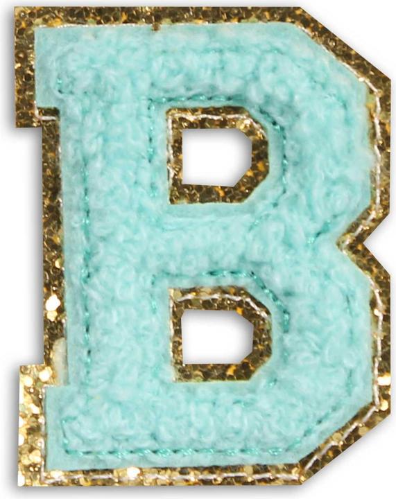 Actual product image PhoneLook Sticker Sticker for mobile/tablet/computer 3D embroidered turquoise letter B