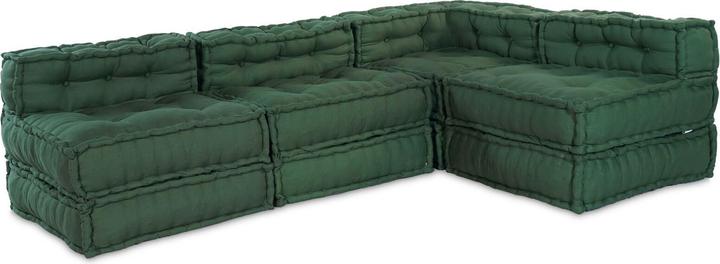 Produktbild VidaXL Modularer Pouf 4er Set Grüner Stoff
