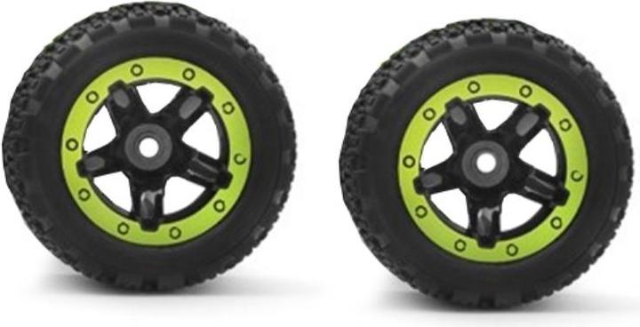 Image du produit Blackzon Slayer ST Wheels/Tires Assembled (Black/Green)