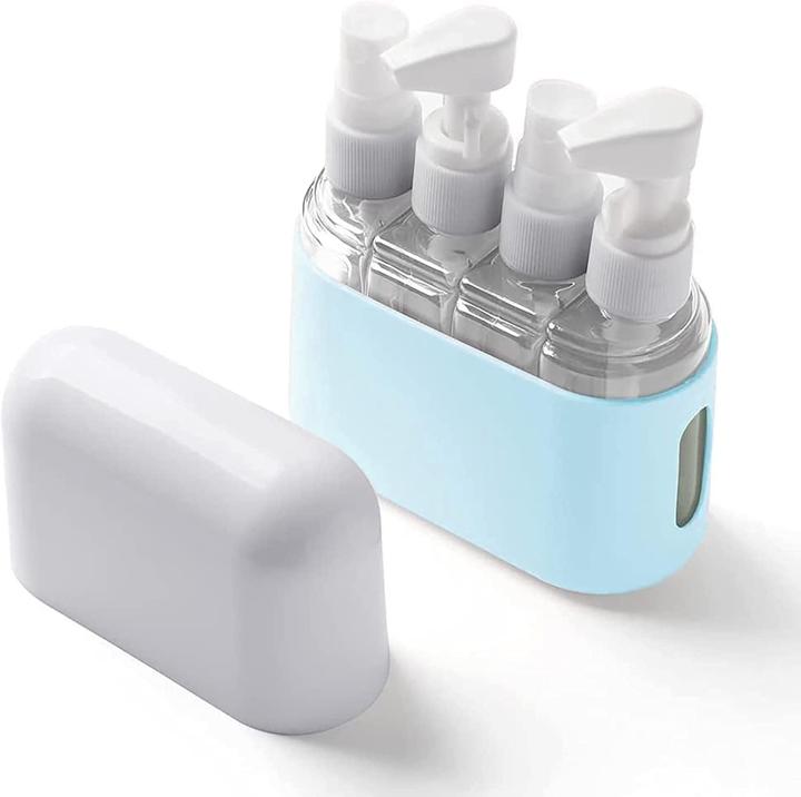 Produktbild Swissdetector Praktisches und elegantes 4-in-1-Reiseflaschen-Set - 50Ml - Blau (Tasche)