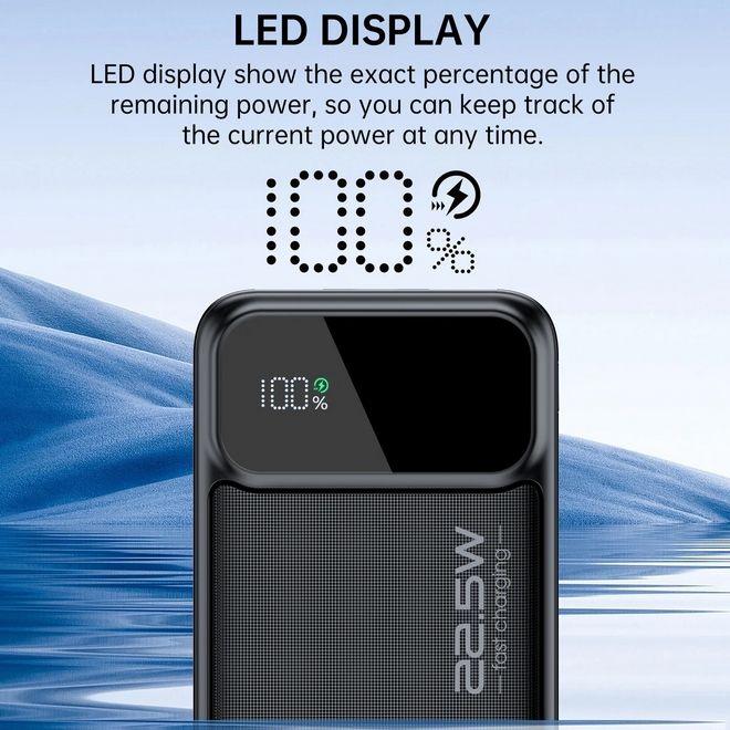 Produktbild Choetech B728 Powerbank 10000 mAh 22,5 W PD USB-A / USB-C – schwarz (10000 mAh, 22.50 W, 22.50 Wh)