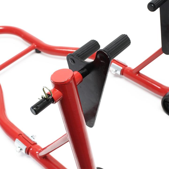 Actual product image Wiltec Motorcycle stand front rear 1000lbs (450kg) wheel stand swingarm spoollift paddock