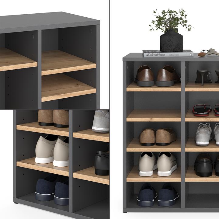 Produktbild Vicco Schuhschrank Lysander, Goldkraft Eiche/Anthrazit, 104 x 65.5 cm (104 x 32 x 122 cm)