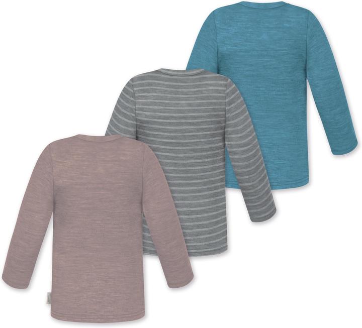 Produktbild Normani 3er Pack Baby Merino Longsleeve „Taupo" - 9475 (110)