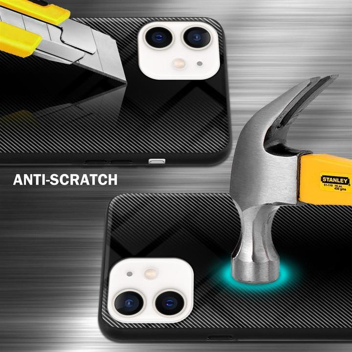 Produktbild Cadorabo TPU Gestreiftes Glas Cover (Apple iPhone 12 mini)