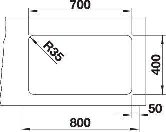 Actual product image Blanco Etagon 700-U (Undermount sink, 74 cm, 44 cm)