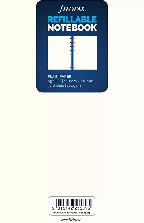Actual product image Filofax Ring binder insert for notebook (A5, No binding)