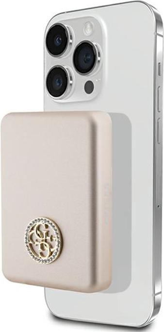 Produktbild Guess Powerbank indukcyjny 5W GUPBM3AL4DMD 3000mAh złoty/gold MagSafe 4G Strassed Metal Logo (3000 mAh, 5 W)