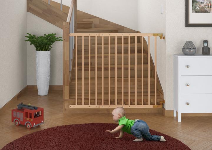 Produktbild Erst-Holz 90.90-99 Türschutzgitter Treppenschutzgitter Türgitter Buche massiv Kindersicherung 70-108 cm (108 cm)