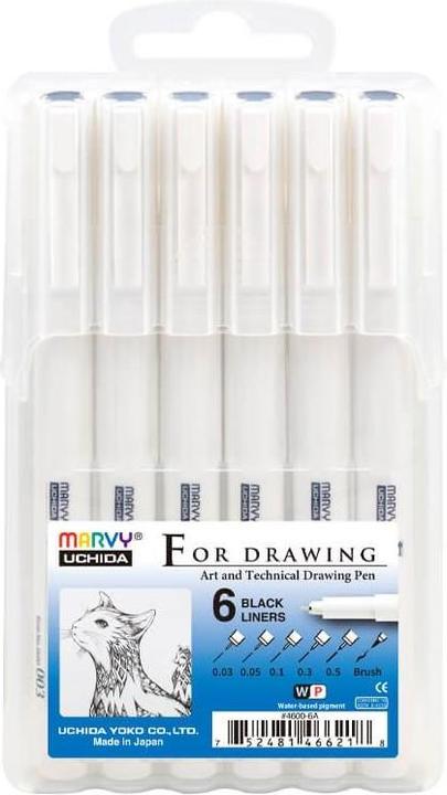 Immagine prodotto Marvy Grafische Fineliner zum Zeichnen 6 Stk (6 x)