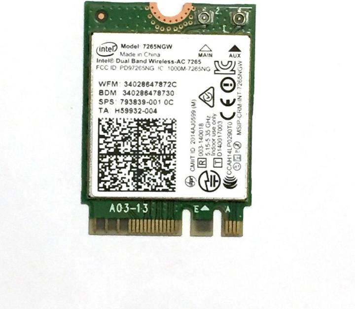 Produktbild Intel Dual Band Wireless-AC 7265 (M.2 (PCIe))