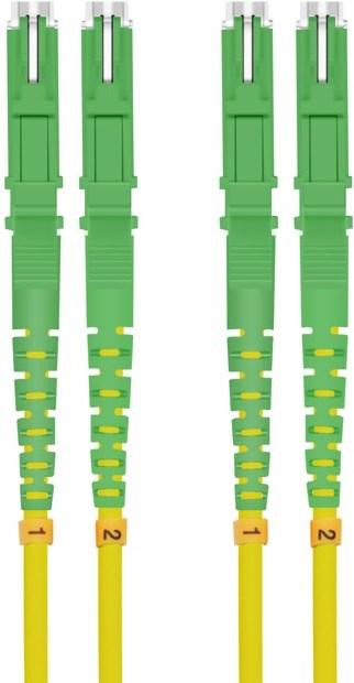 Produktbild Helos fiber optic cable E2000® APC / E2000® APC (LSH) double sided 9/125 OSm OS2 yellow 7.5 m (F/UTP, CAT6a, 7.50 m)