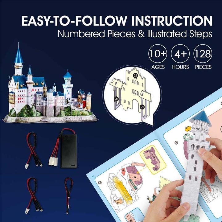 Produktbild Cubicfun Puzzle 3D Schloss Neuschwanstein (128 Teile)