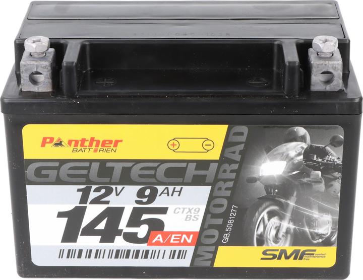 Produktbild Panther Motorrad Gel 50812 12V 8Ah 80A (EN) ETN 508 0 12 008, DIN 50812, Japan CTX9-BS Bleiakku AGM (12 V, 8 Ah)