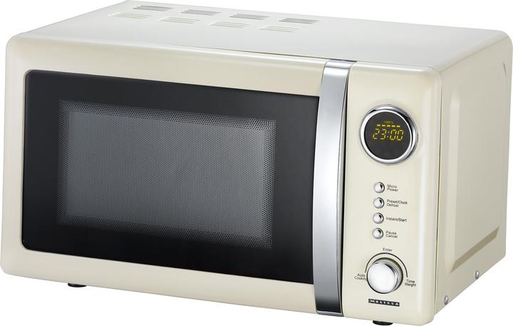 Image du produit Melissa Four à micro-ondes rétro crème avec 5 programmes et plateau tournant - 700Watts 20 litres... (20 l)