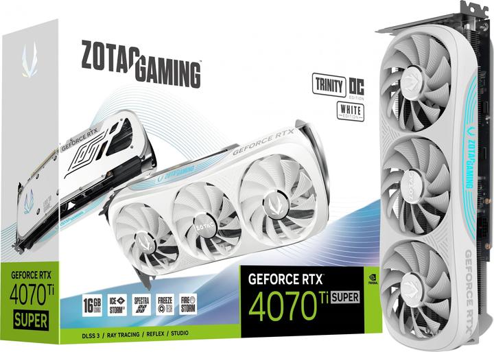 Actual product image Zotac GeForce RTx4070Ti SUPR TrntyWhte (16 GB)
