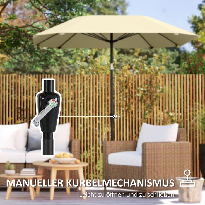 Produktbild Swisshandel24 Sonnenschirm Ø233 cm, Knickfunktion, achteckig, Beige (2.33 m)