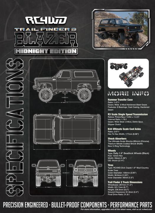 Actual product image Rc4Wd Trail Finder 2 Chevrolet Blazer Midnight Edition RTR, 1:10 (RTR Ready-to-Run)